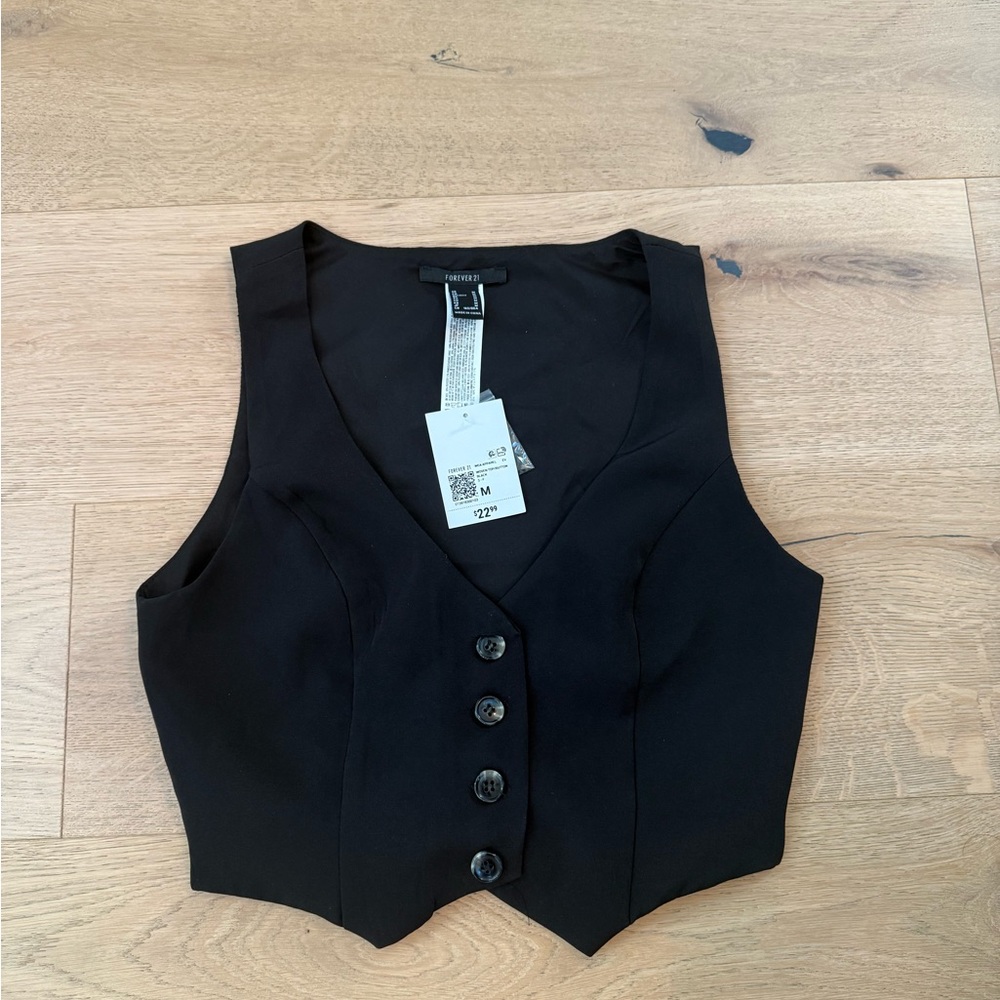Forever 21 Black Bustier Crop Top